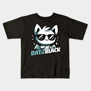 Bat in Black Night Life Kids T-Shirt